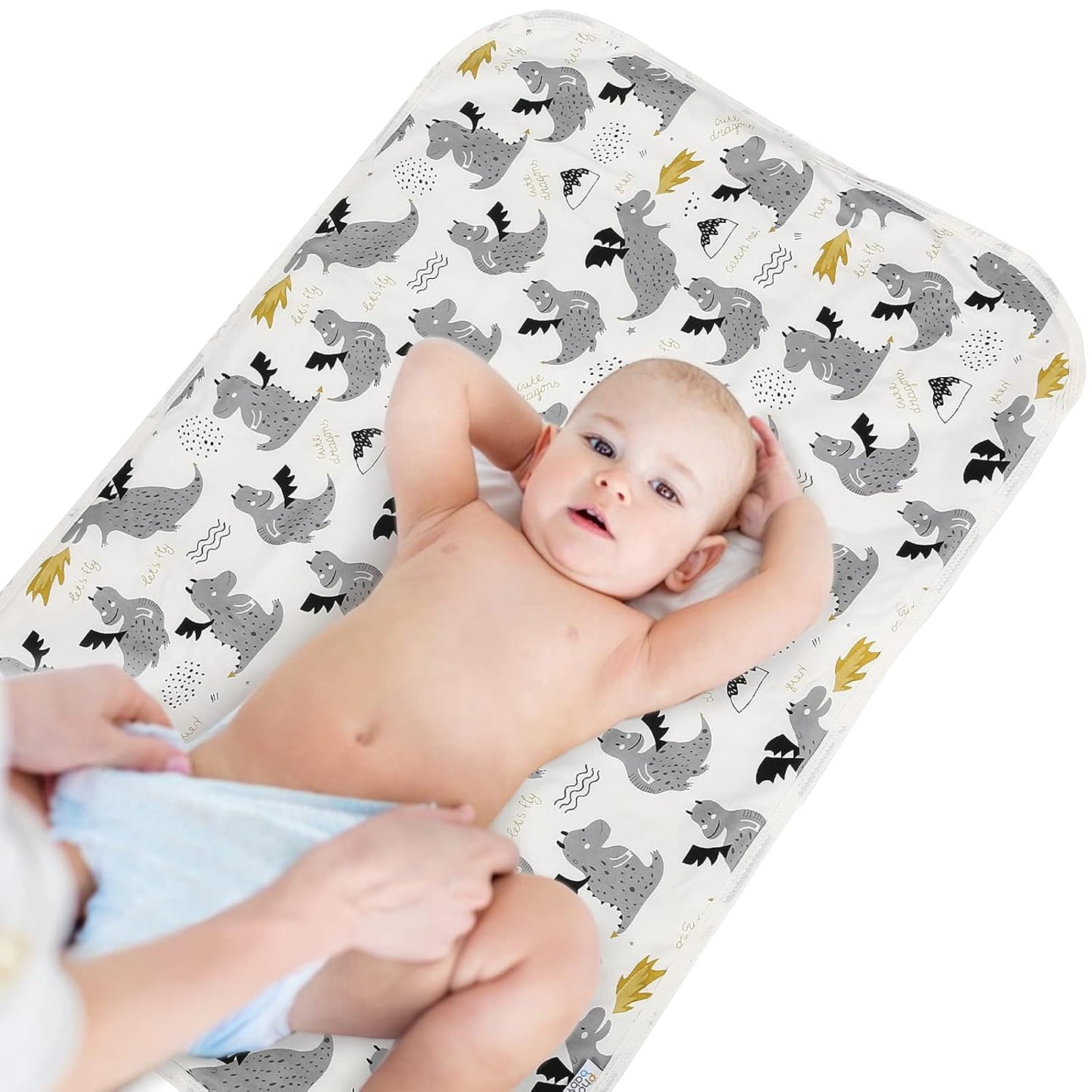 Baby Diaper Changing Pad, 21 5/8" x 31.5" Waterproof Changing Pad Liners - Reusable Soft and Absorbent Portable Changing Mat(Flower1PCS)