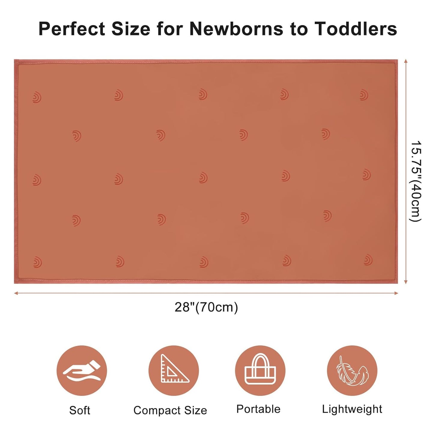 Vegan Leather Baby Changing Mat - Wipeable Portable Changing Pad, Foldable Travel Changing Mat for Baby, Newborns (Flower,20"*28")