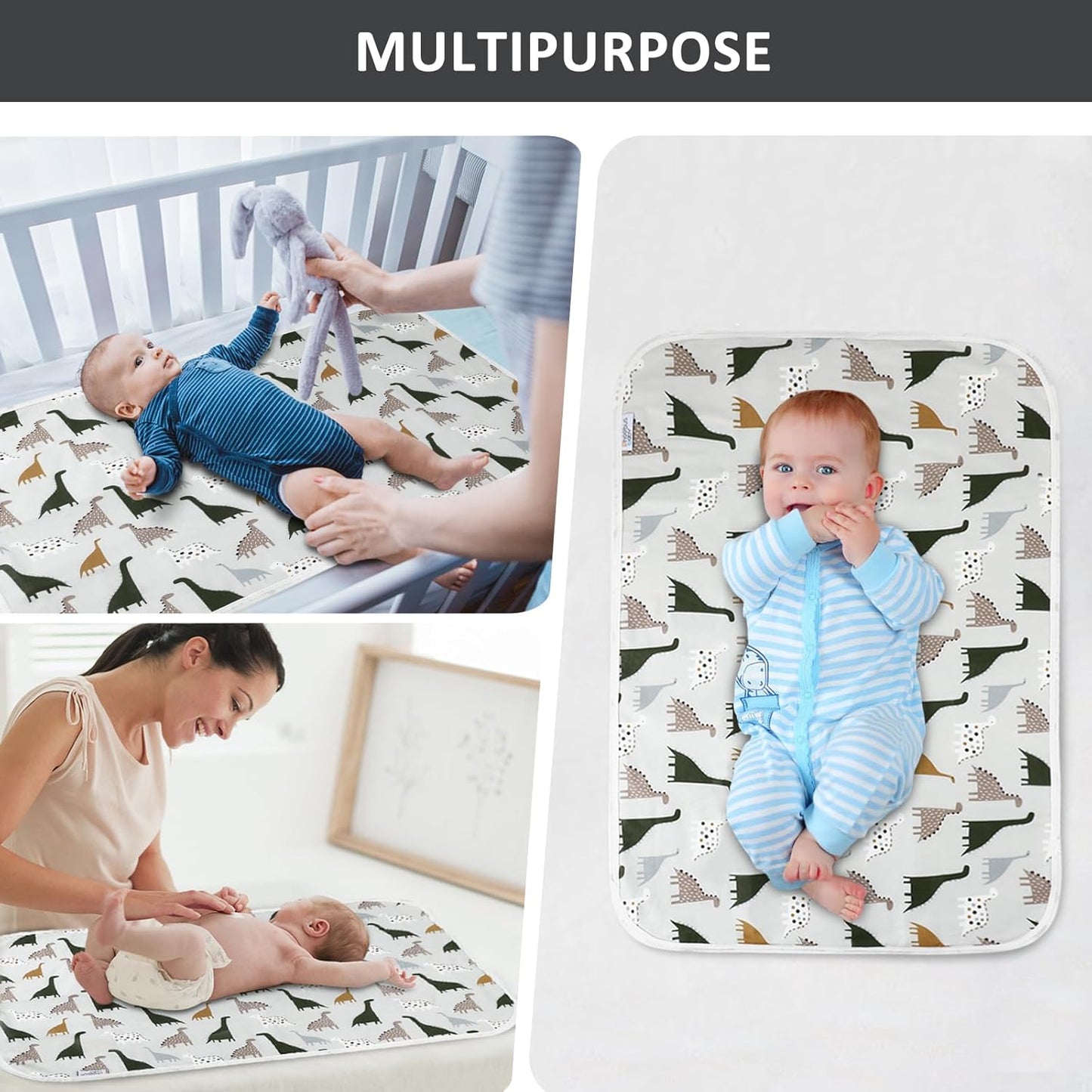 Baby Diaper Changing Pad, 21 5/8" x 31.5" Waterproof Changing Pad Liners - Reusable Soft and Absorbent Portable Changing Mat(Flower1PCS)