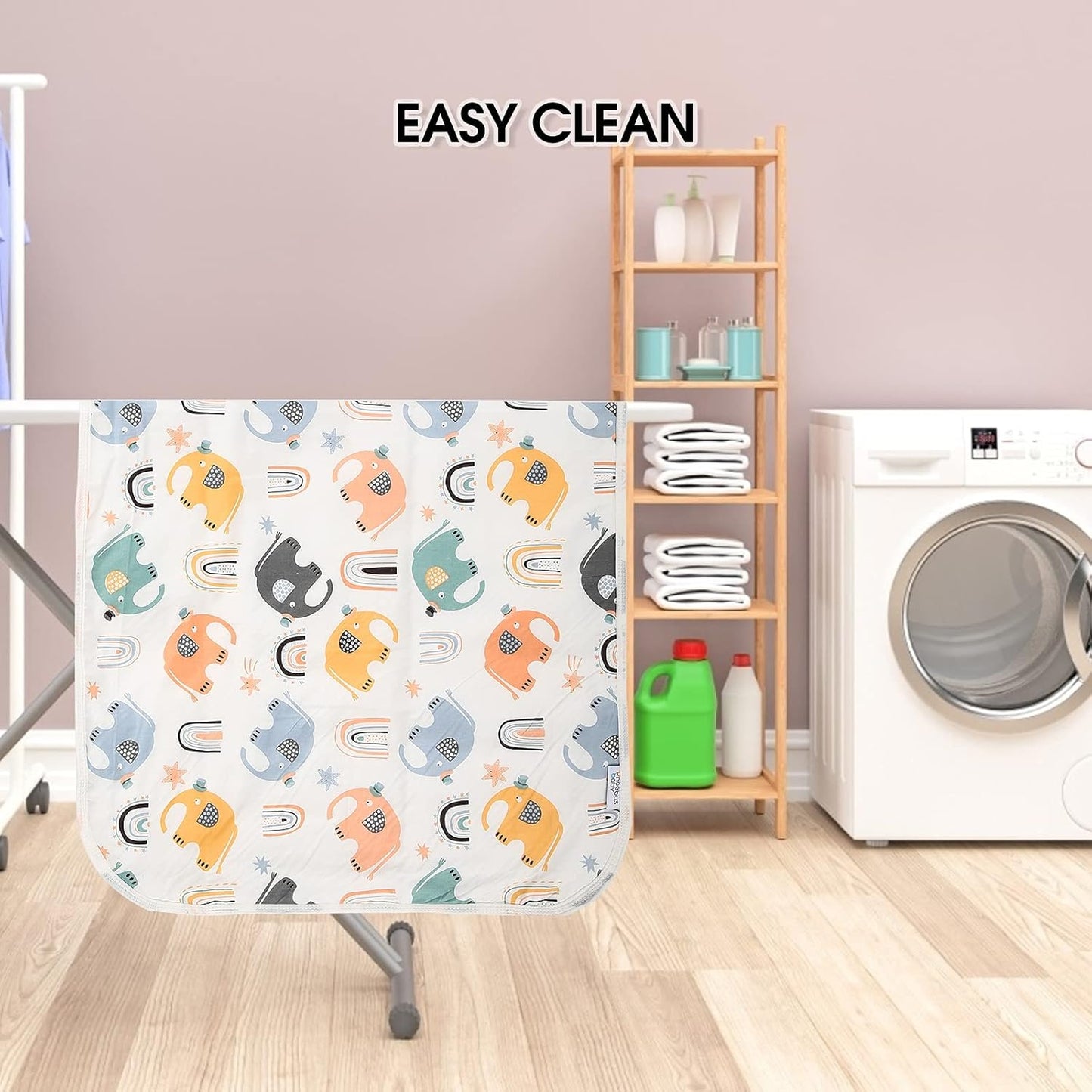 Baby Diaper Changing Pad, 21 5/8" x 31.5" Waterproof Changing Pad Liners - Reusable Soft and Absorbent Portable Changing Mat(Flower1PCS)