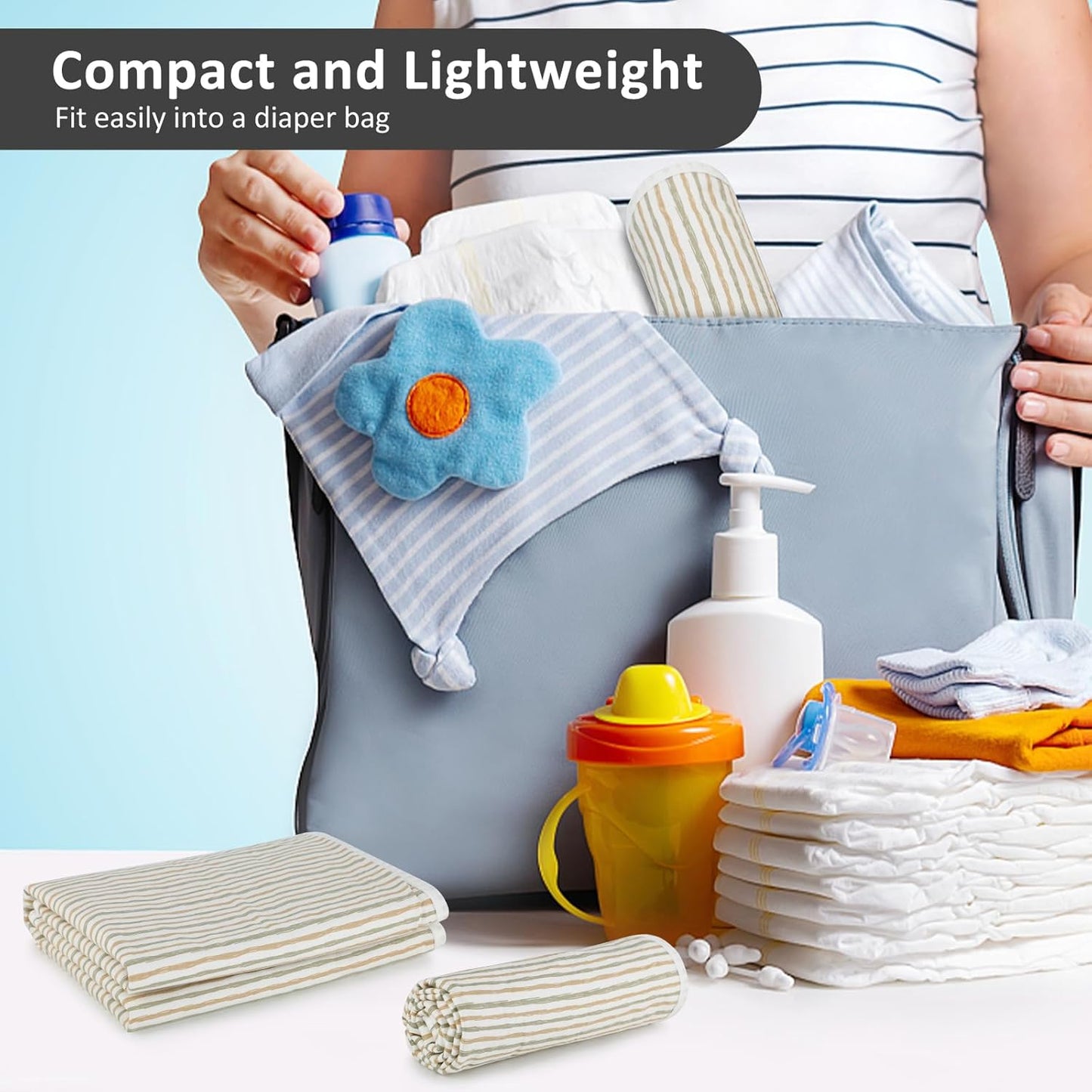 Baby Diaper Changing Pad, 21 5/8" x 31.5" Waterproof Changing Pad Liners - Reusable Soft and Absorbent Portable Changing Mat(Flower1PCS)