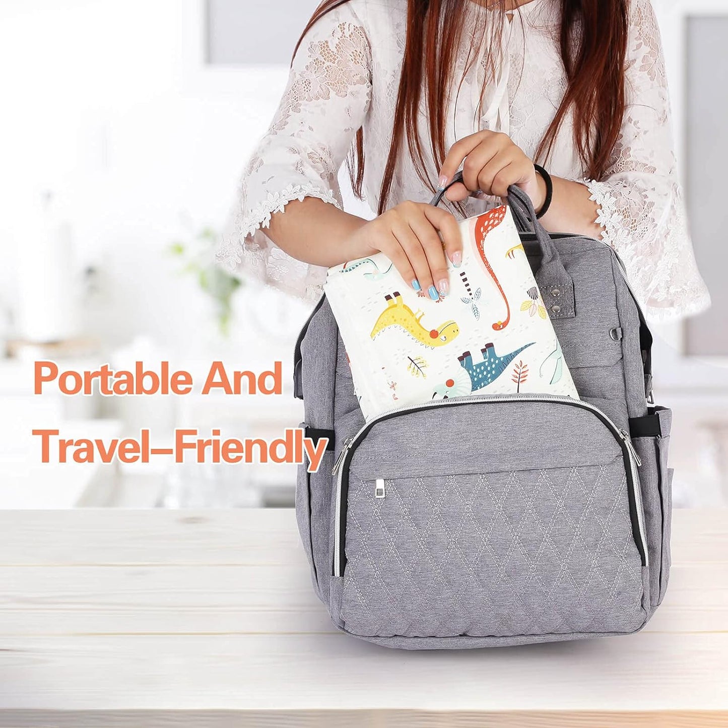 Baby Diaper Changing Pad, 21 5/8" x 31.5" Waterproof Changing Pad Liners - Reusable Soft and Absorbent Portable Changing Mat(Flower1PCS)