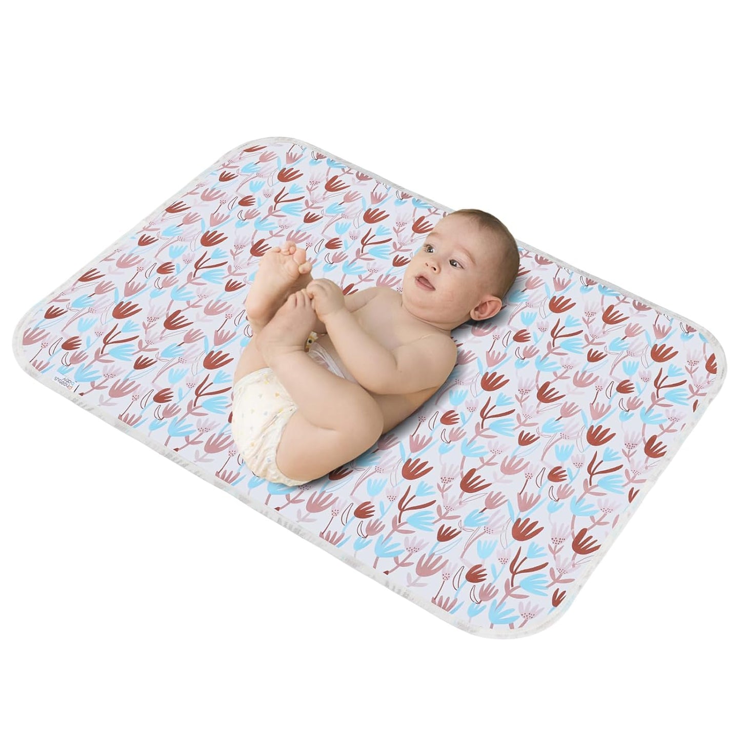 Baby Diaper Changing Pad, 21 5/8" x 31.5" Waterproof Changing Pad Liners - Reusable Soft and Absorbent Portable Changing Mat(Flower1PCS)