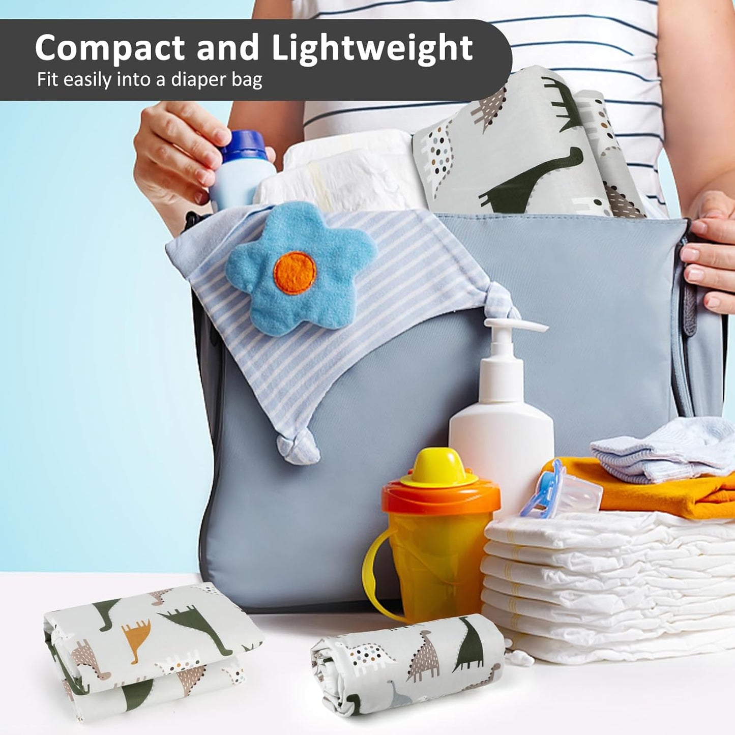 Baby Diaper Changing Pad, 21 5/8" x 31.5" Waterproof Changing Pad Liners - Reusable Soft and Absorbent Portable Changing Mat(Flower1PCS)