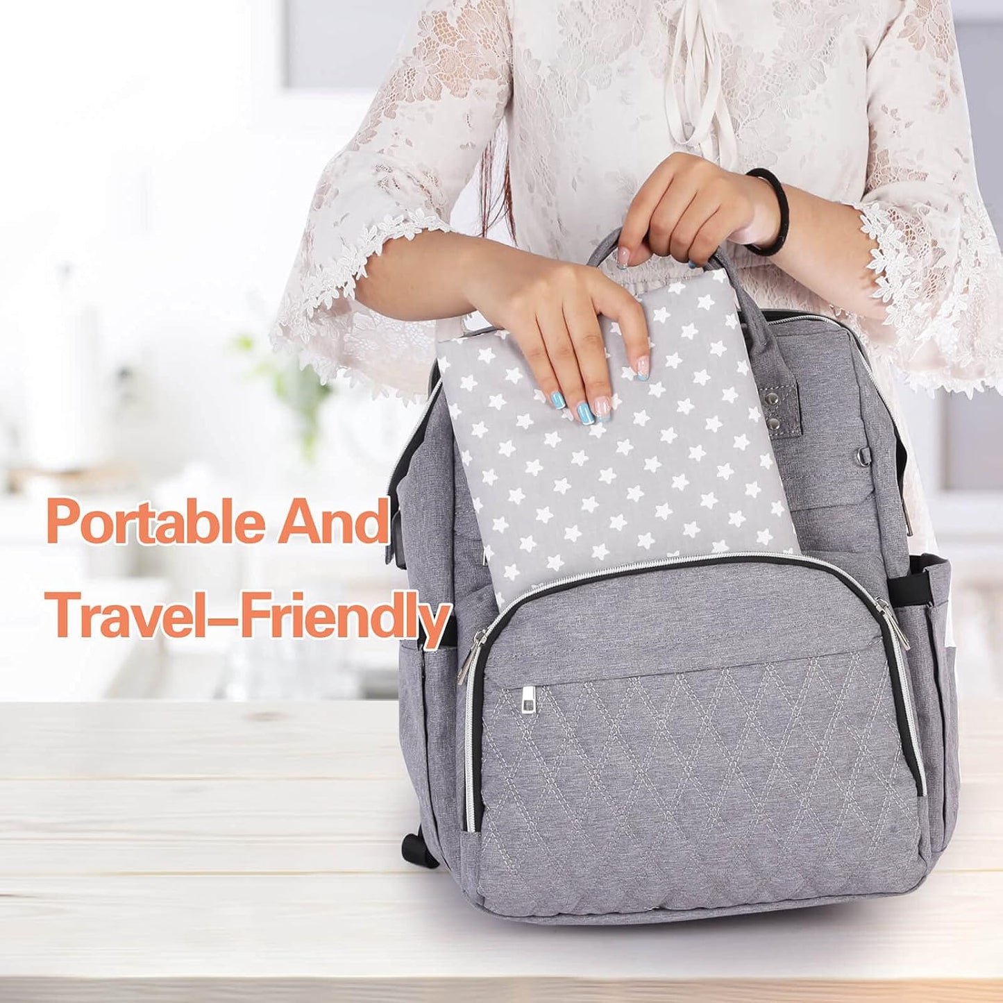 Baby Diaper Changing Pad, 21 5/8" x 31.5" Waterproof Changing Pad Liners - Reusable Soft and Absorbent Portable Changing Mat(Flower1PCS)